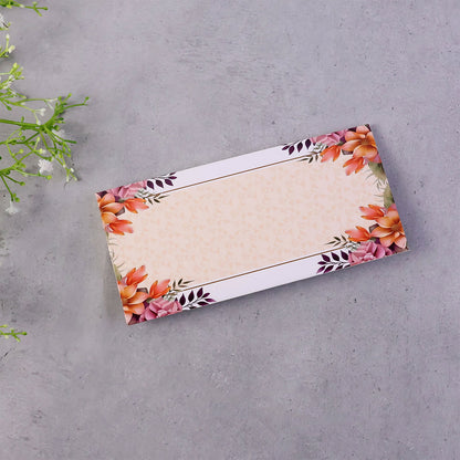 Elegant Floral Pattern A4 Size Money Gift Envelopes in Soft Peach Tone for Wedding, Festive & Cash Gifting – Pack of 10