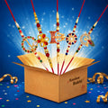 Golden Rakhi for Brother – Elegant Random Design Surprise