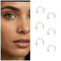 Gold Plated Nose Screw Stud – Elegant Pack of 6 Classic Nosepins