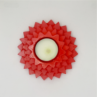 Flower 5-Layer Diya red tealight candle Elegant Home Decor Handmade