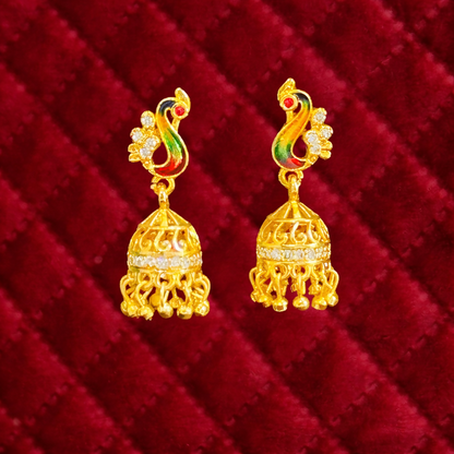 Antique Peacock Pattern Ethnic Earrings