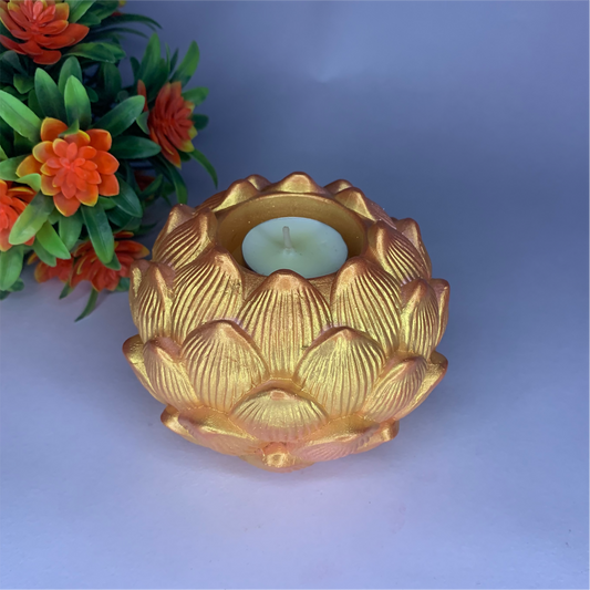 Handmade Diya-Style Big Kamal Diya – Rose Gold| Elegant Home & Festive Decor Tealight Holder