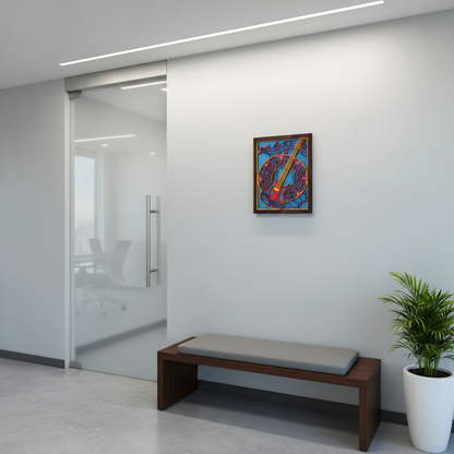 Handcrafted Multi-Layer Wooden Guitar Wall Art – 3D Musical Frame | Artistic Home Decor | Handmade Music Lover’s Wall Hanging for Living Room & Studio