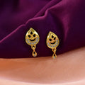 Leaf Pattern Drop Earrings – Elegant Stone Embellishment