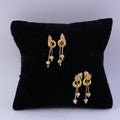 Gold Dangle Earrings – Elegant Swan Motif with Cascading Beads