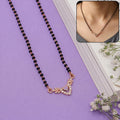 Mangalsutra with Heart & Wheat Leaf Pendant – Elegant & Modern Design