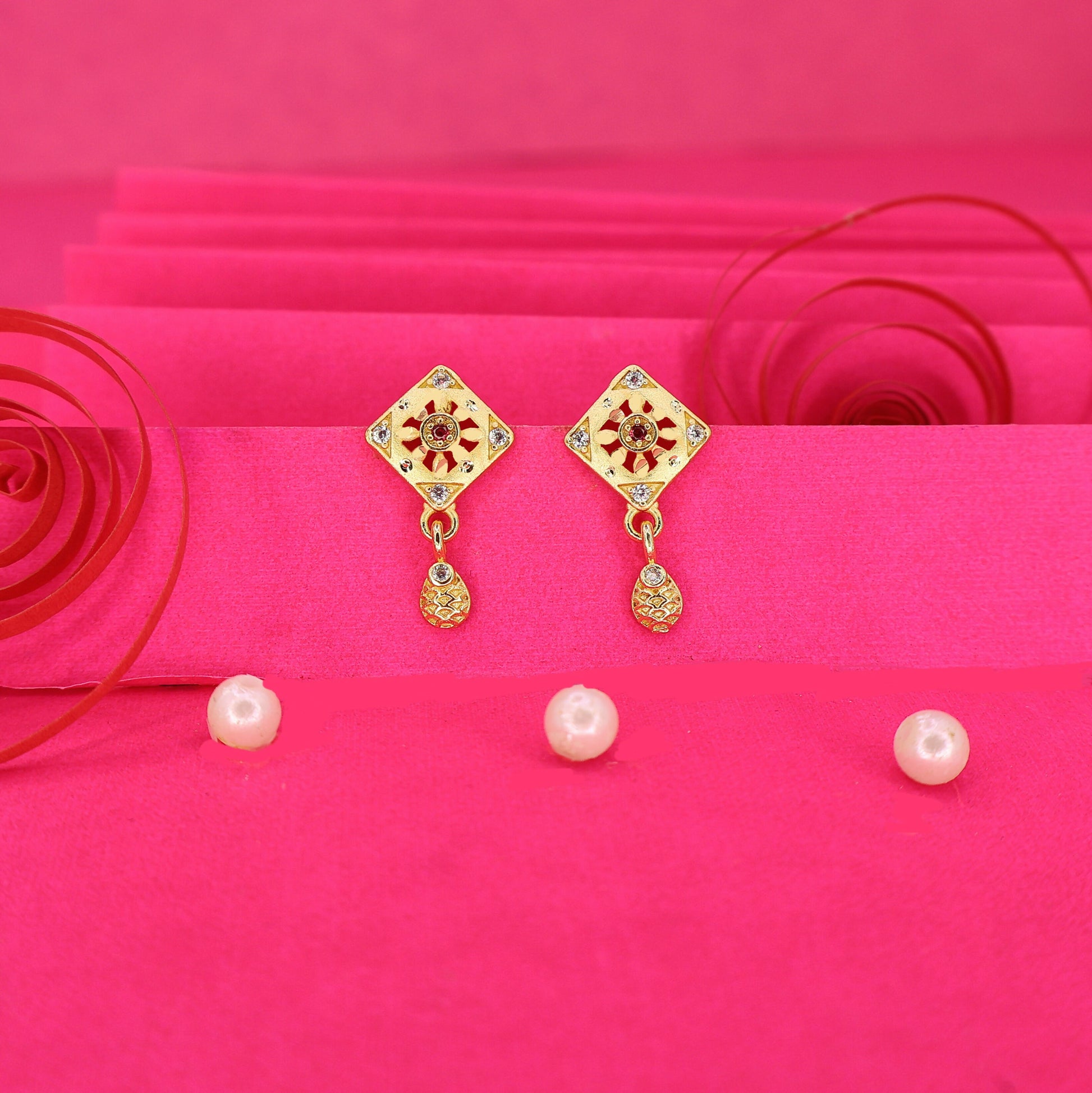 Gold AD Drop Earrings for women and girls