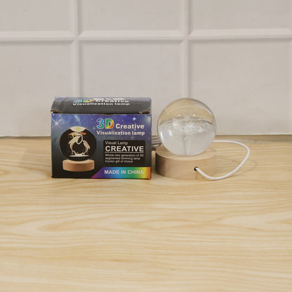 Live use of 3D Astronomy Crystal Ball Night Lamp in room