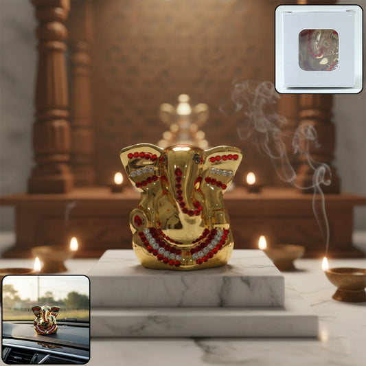 Golden Lord Ganesha idol decorative showpiece