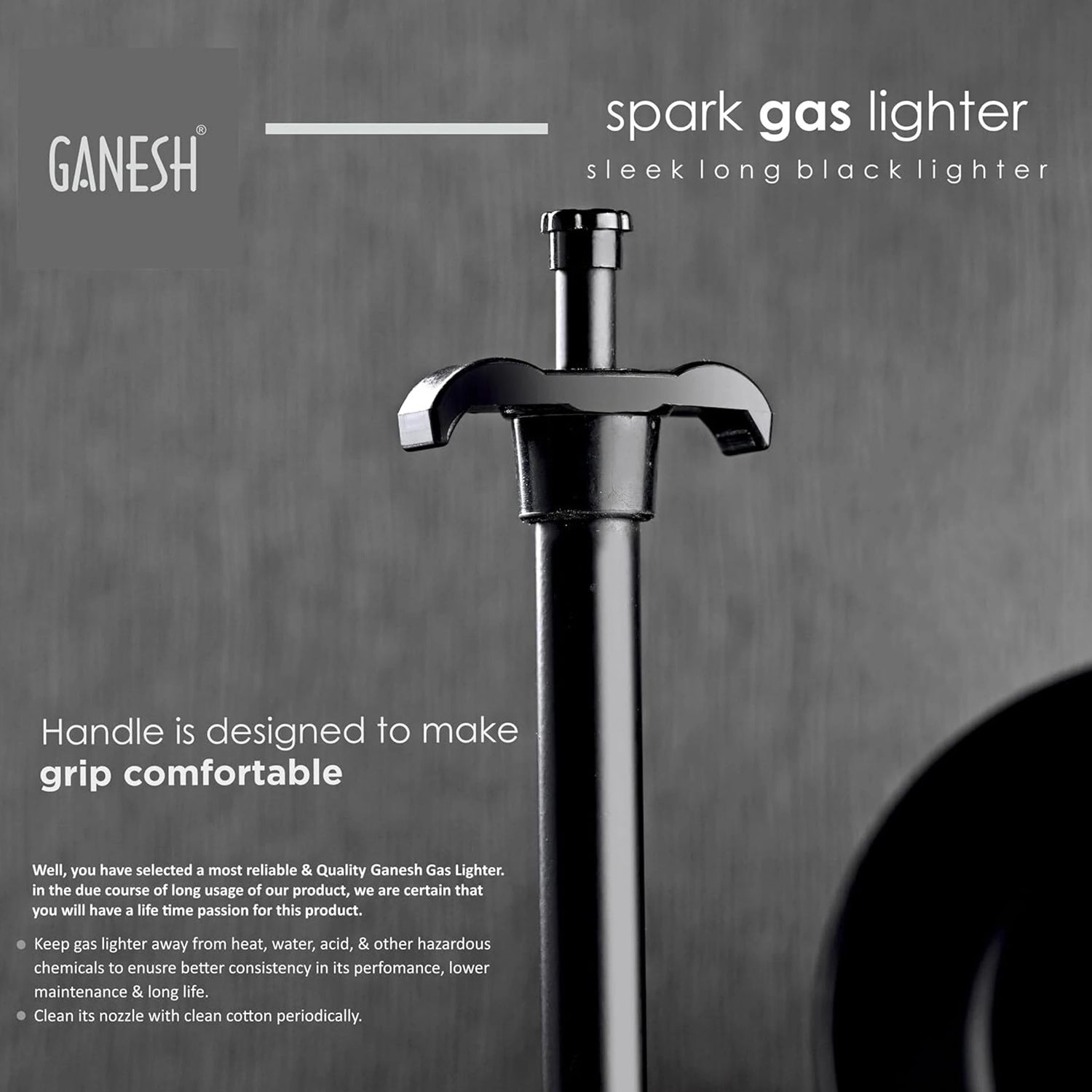 Long handle Ganesh stick gas lighter