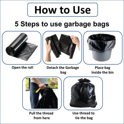 Plastic garbage bag for household waste