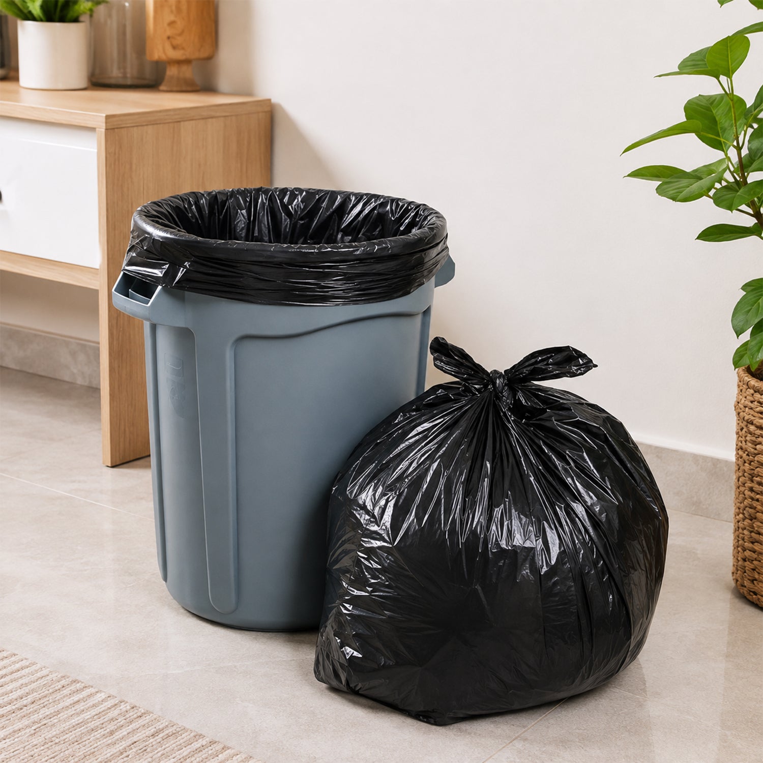 Disposable waste bag roll