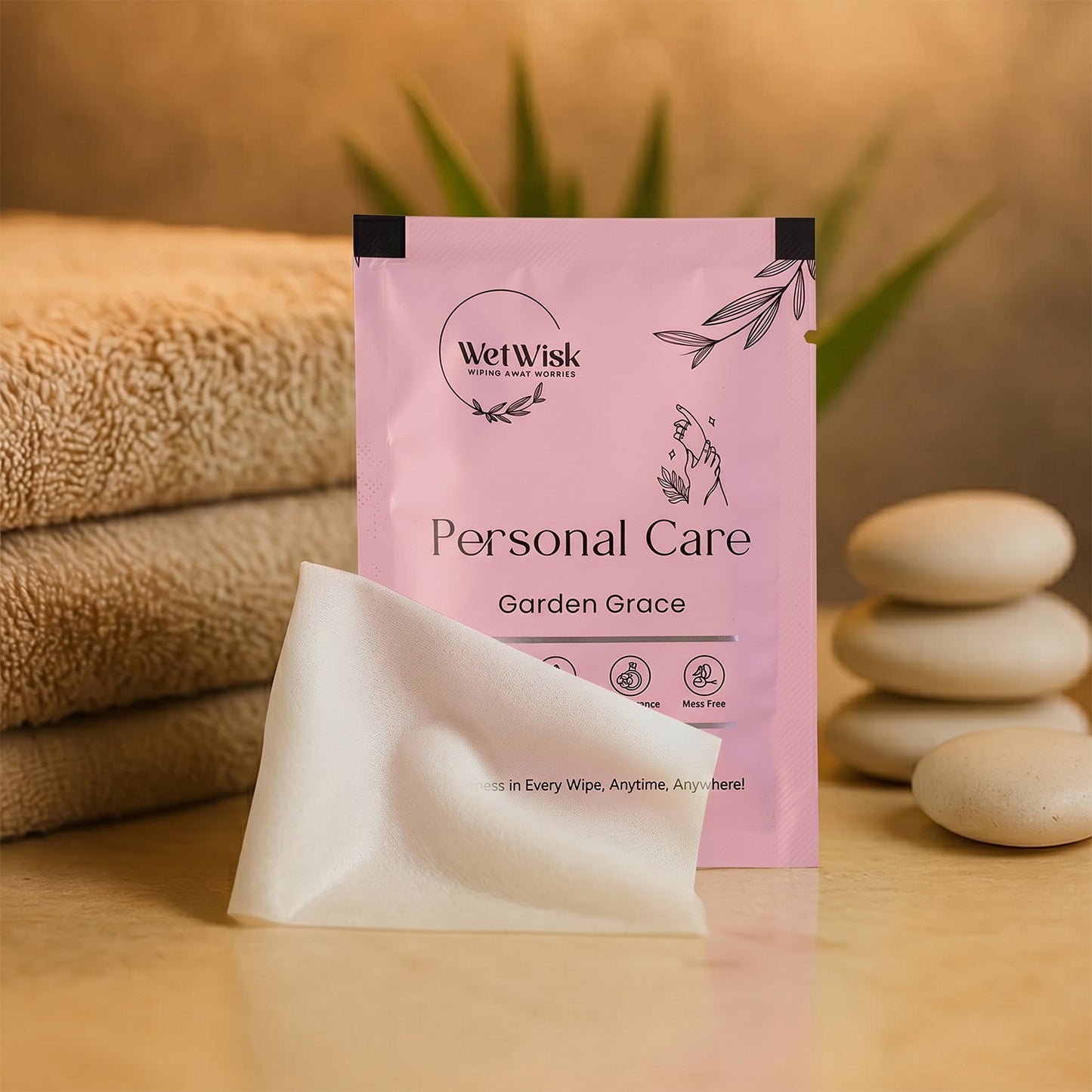 Personal care wipe made of soft fabric