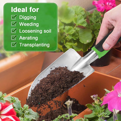 Garden Hand Trowel Stainless Steel Digging Tool Ergonomic Non Slip Handle (1 Pc)