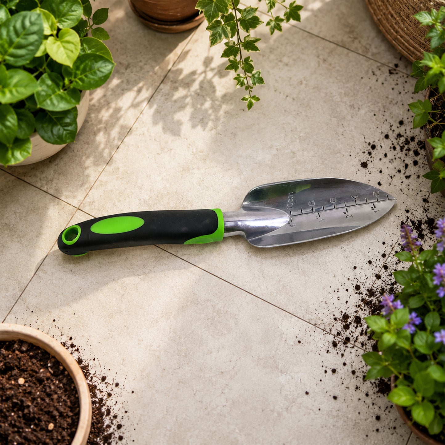 Garden Hand Trowel Stainless Steel Digging Tool Ergonomic Non Slip Handle (1 Pc)