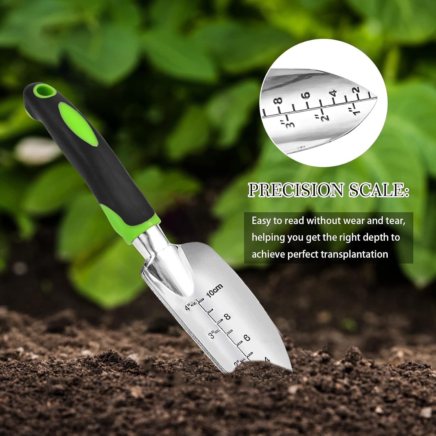 Garden Hand Trowel Stainless Steel Digging Tool Ergonomic Non Slip Handle (1 Pc)