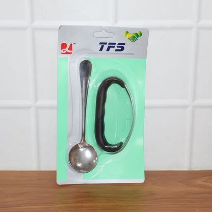 Heavy-Duty Garlic Press Tool with Spoon Set (2 Pc Set)