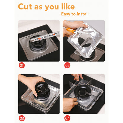 Aluminum Gas Stove Burner Protector Covers (10 Pc / 23x23 cm)