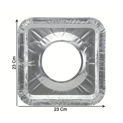 Aluminum Gas Stove Burner Protector Covers (10 Pc / 23x23 cm)