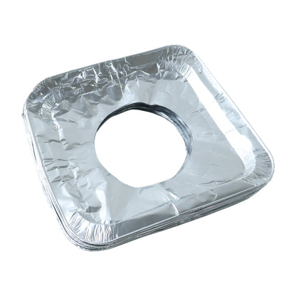 Disposable aluminium stove protector cover on gas burner