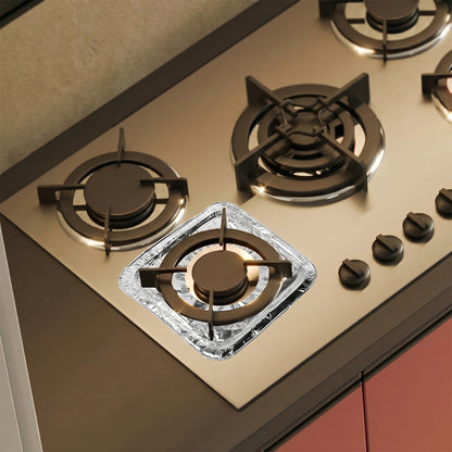 Gas stove protected with aluminium foil cover