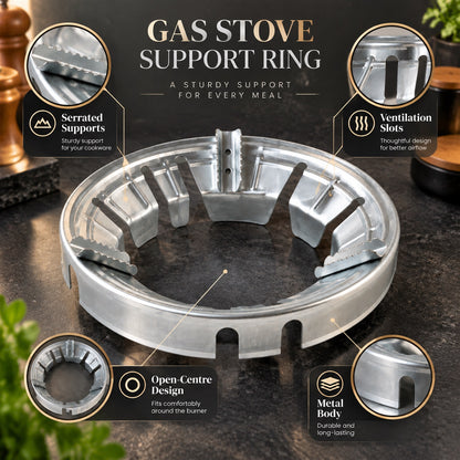 Gas Stove Burner Stand, Windproof Energy Saving Ring with Pan Support (1 Pc)