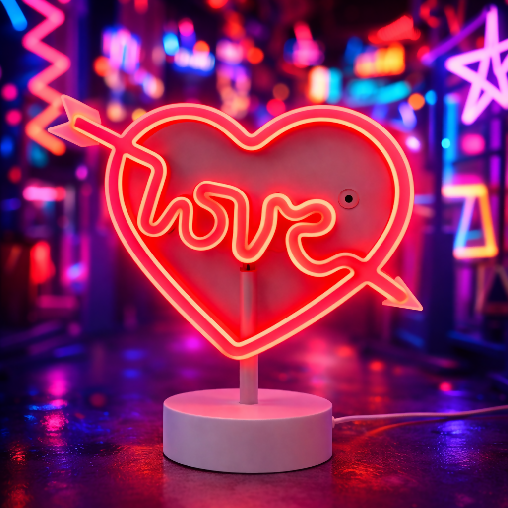 Neon Heart Love LED Lamp | Romantic Night Light | Valentine Gift Decor