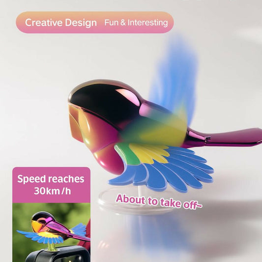 Simulated Flapping Bird Car Ornament | Creative Spinning Dashboard & Mirror Decor
