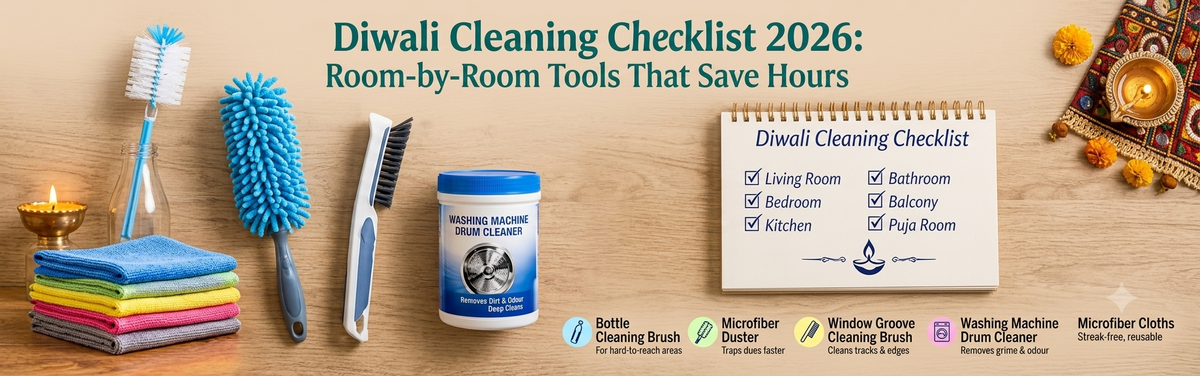 Diwali Cleaning Checklist 2026: Room-by-Room Tools That Save Hours