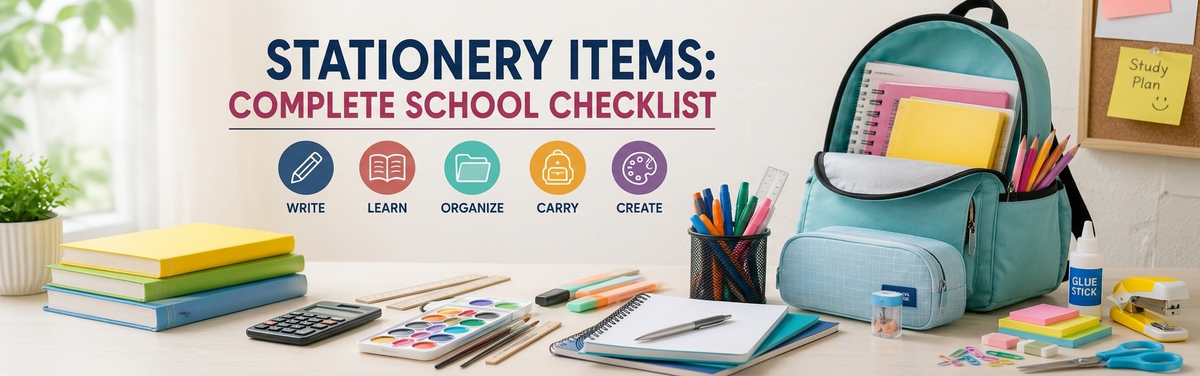 Stationery Items: Complete School Checklist