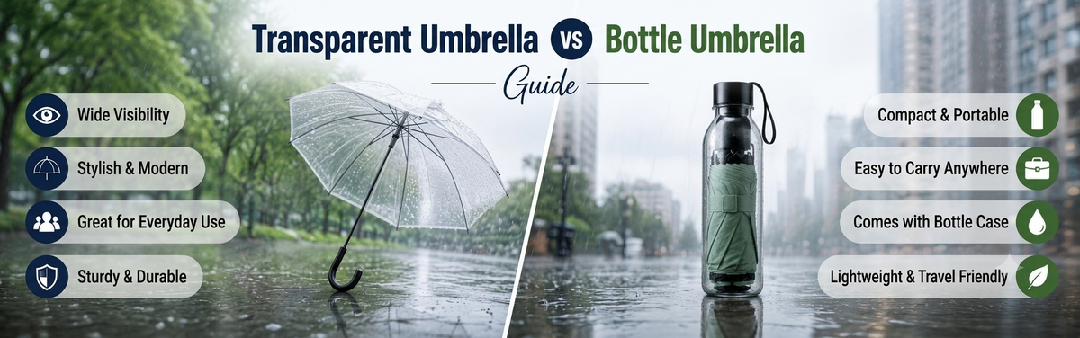 Transparent Umbrella vs Bottle Umbrella Guide