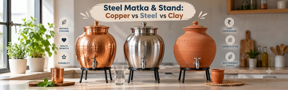 Steel Matka & Stand: Copper vs Steel vs Clay
