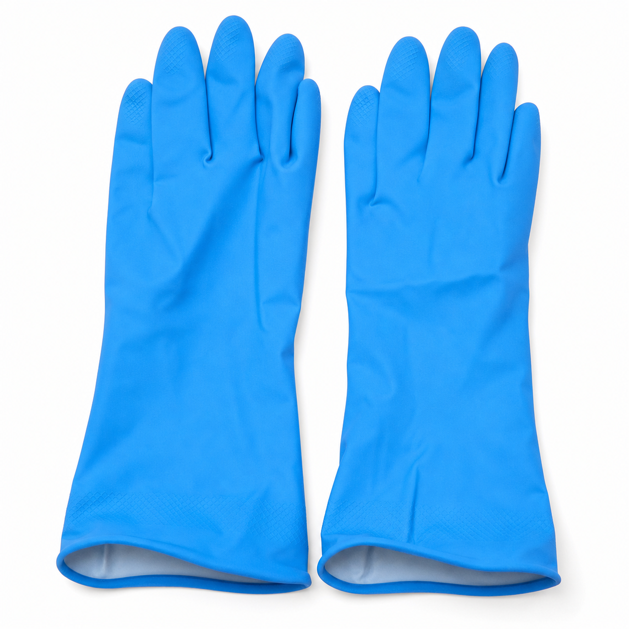 Blue gloves used for kitchen washing tasks