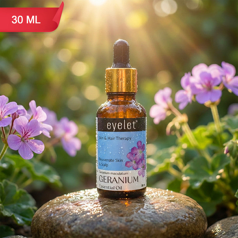 Eyelet Geranium Essential Oil for Skin Rejuvenation & Scalp Care – 30ML