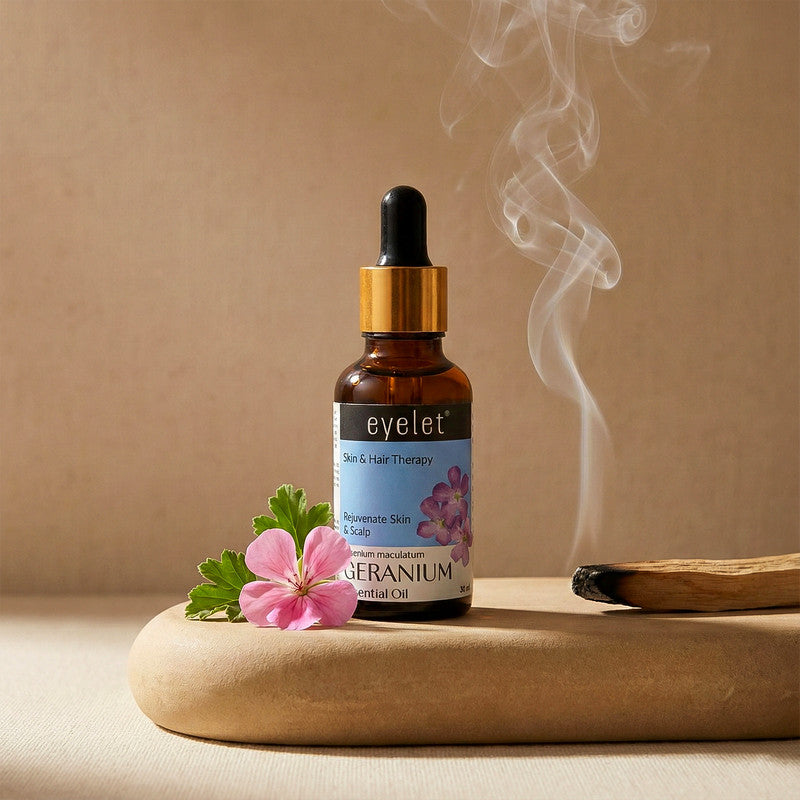 Eyelet Geranium Essential Oil for Skin Rejuvenation & Scalp Care – 30ML