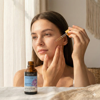 Eyelet Geranium Essential Oil for Skin Rejuvenation & Scalp Care – 30ML