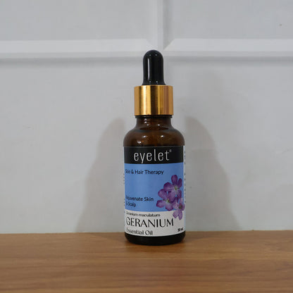 Eyelet Geranium Essential Oil for Skin Rejuvenation & Scalp Care – 30ML