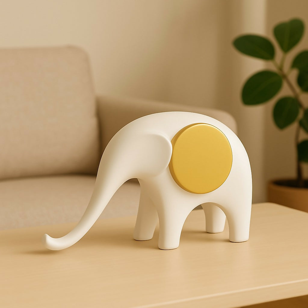 Side view of stylish elephant home décor figurine