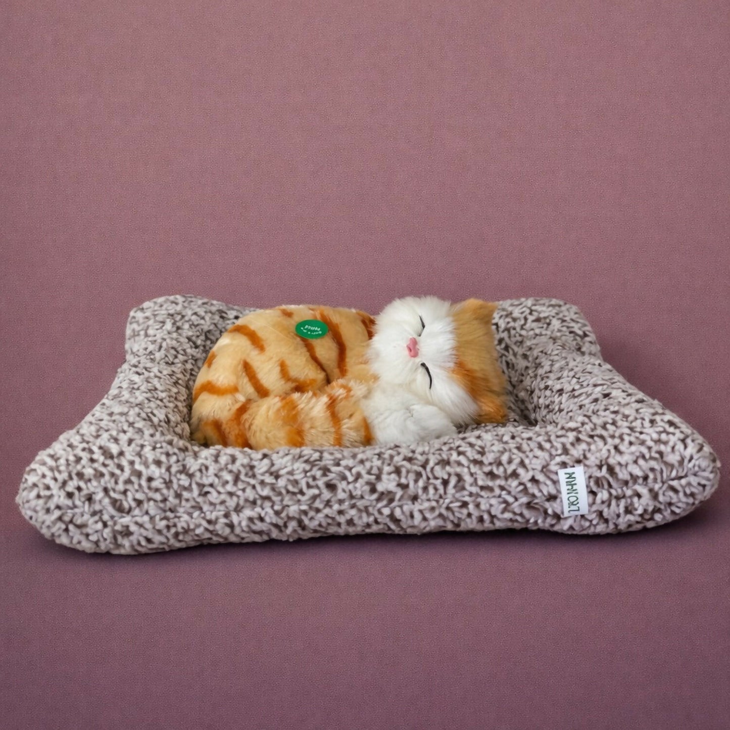 Sleeping Cat Plush Toy with Cushion for Car Dashboard, Home and Desk Decor