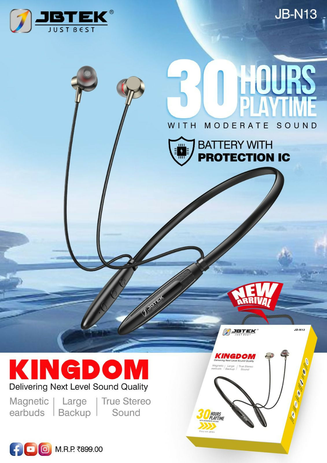 BLUETOOTH NECKBAND N13 JBTEK