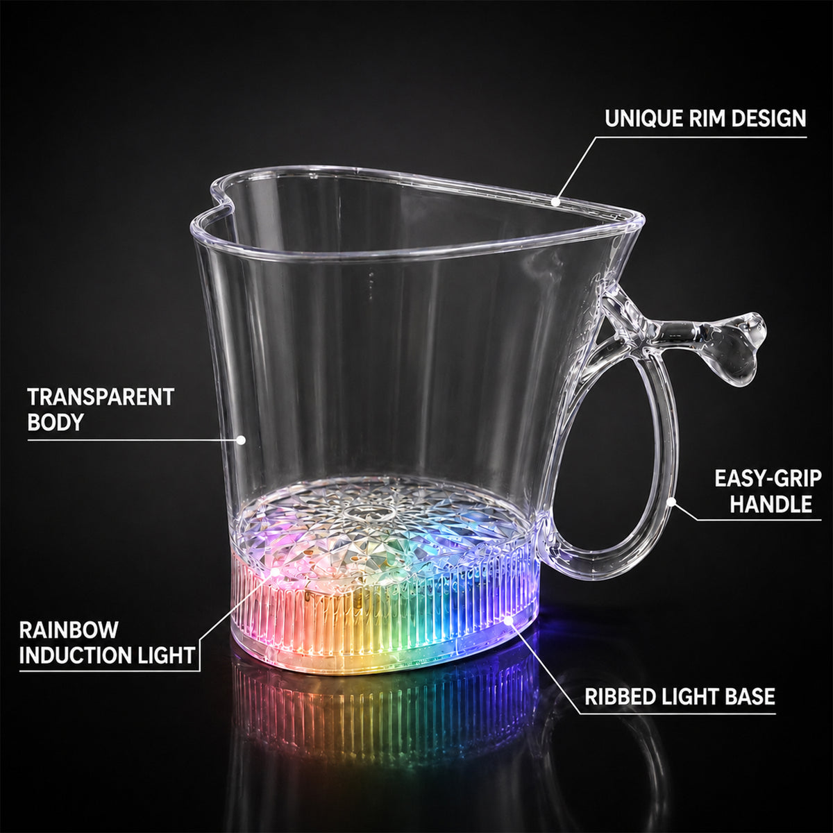 LED Glass Cup – Heart Shape Blinking Party Drinkware | Siplix