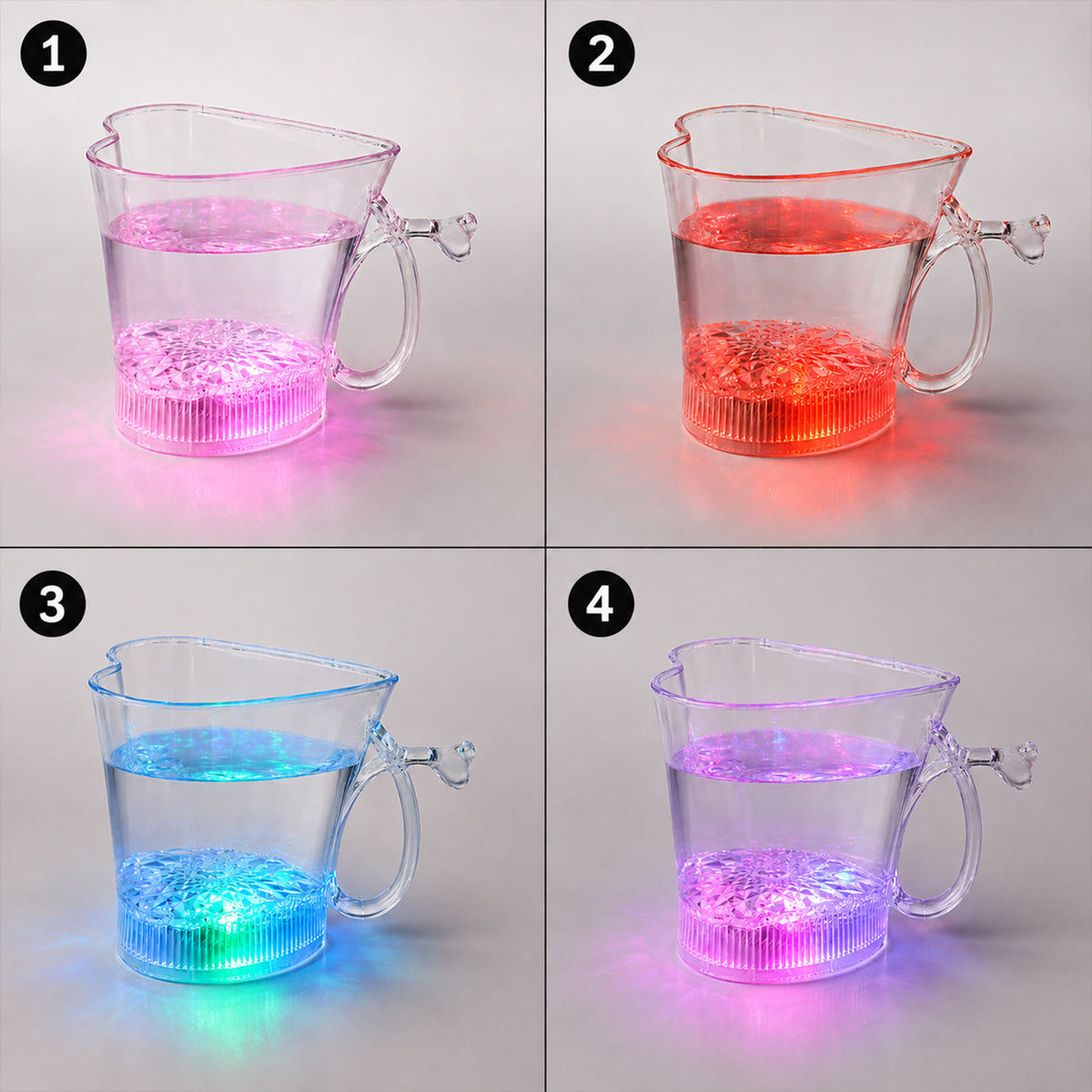 LED Glass Cup – Heart Shape Blinking Party Drinkware | Siplix