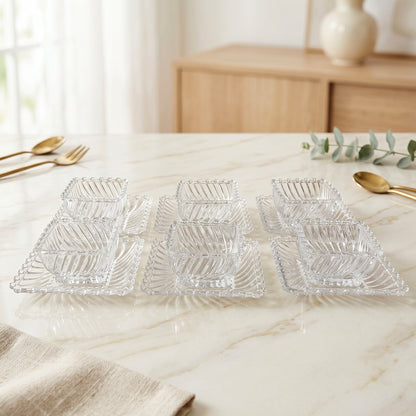 Party Serving Bowls and Plates Glassware Set