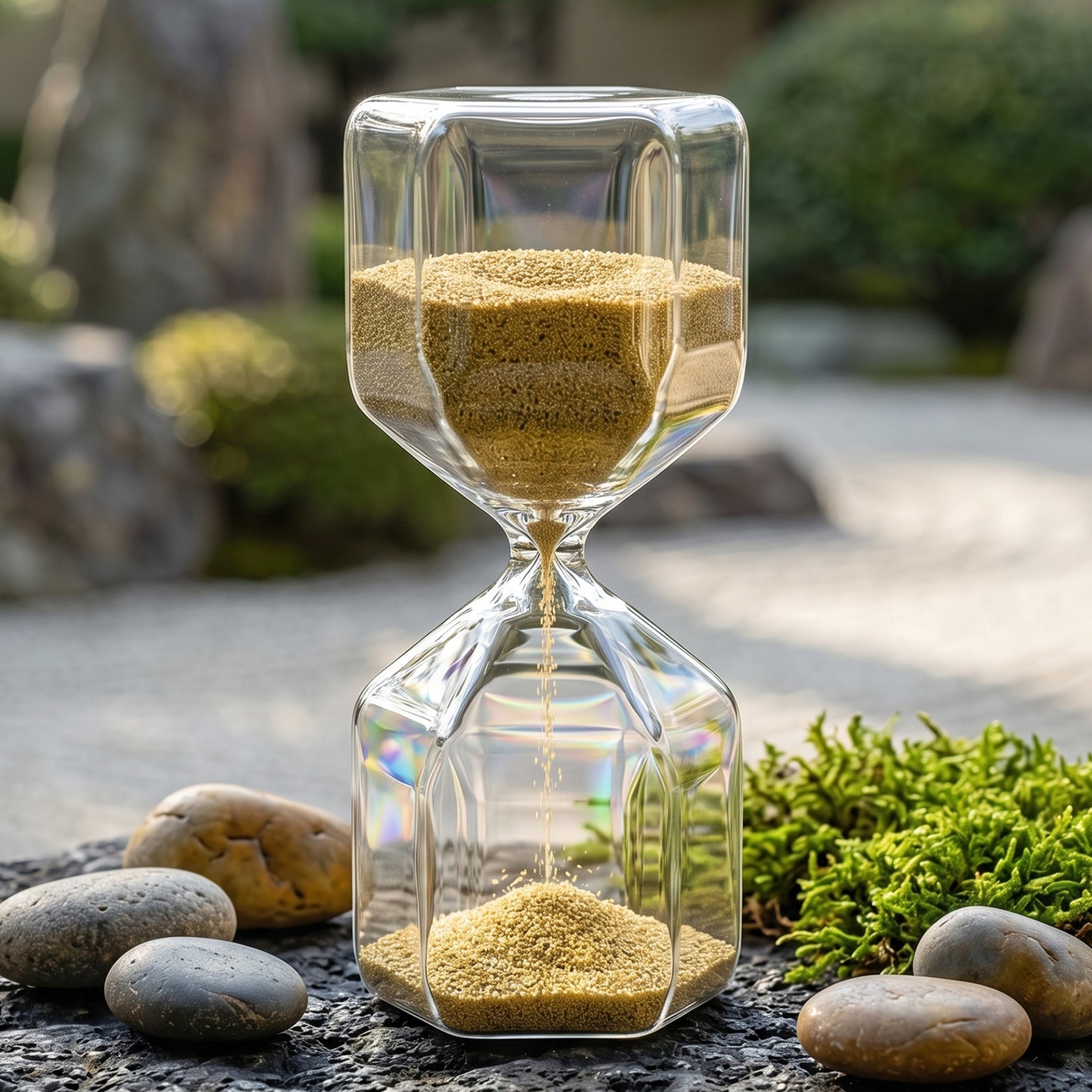 Compact glass hourglass sand timer for desk décor