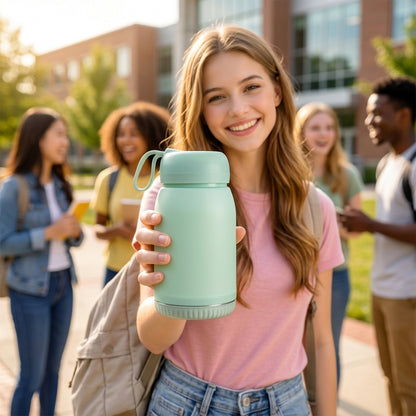 Glass Water Bottle 380ml with Lid (1 Pc)