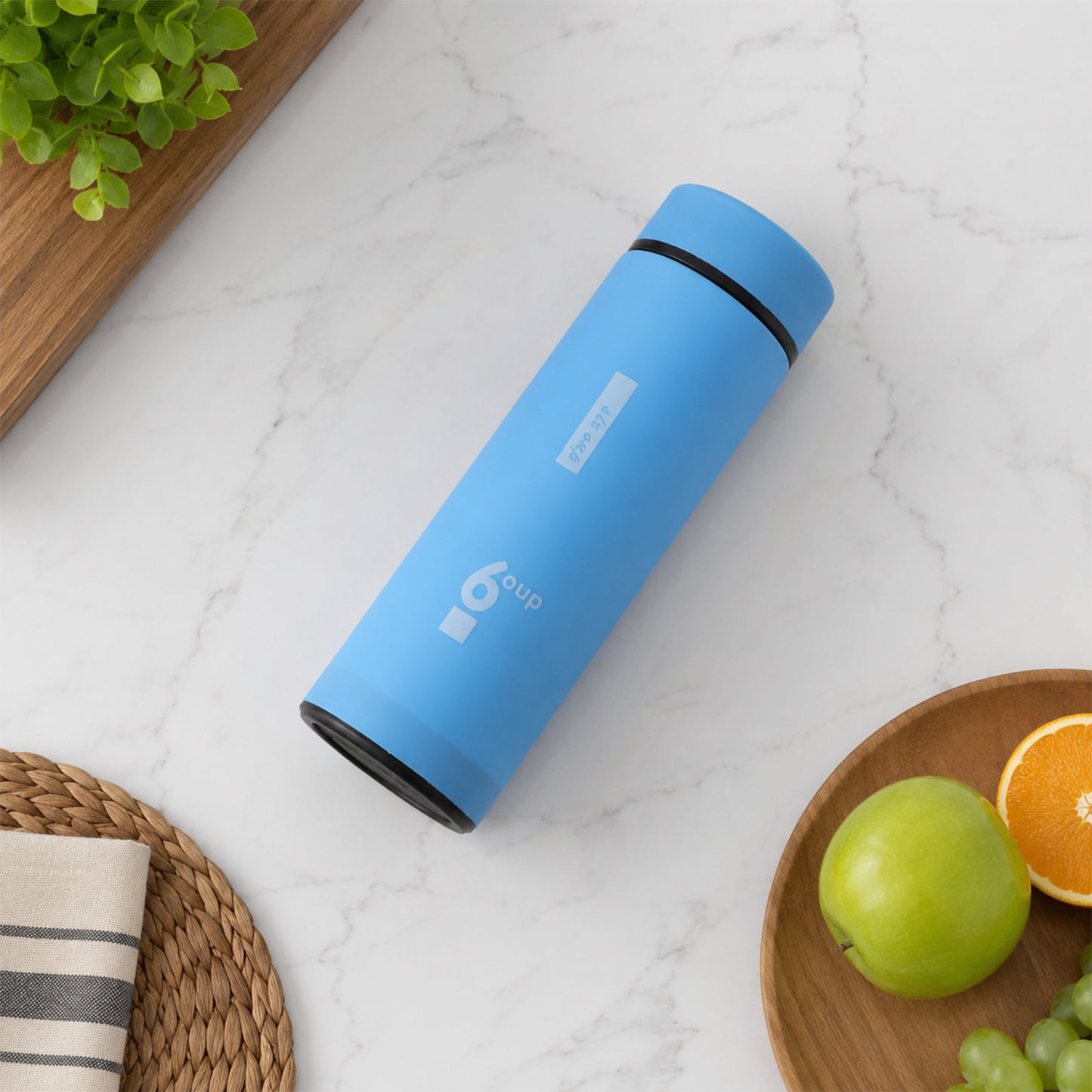 Portable glass water bottle