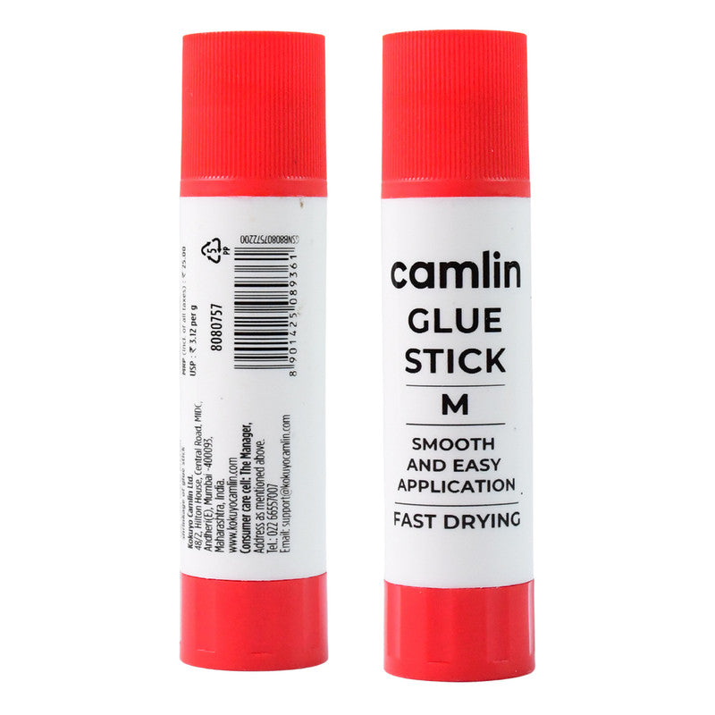 Camlin Glue Stick – Medium Size Smooth and Easy Application Fast Drying Adhesive