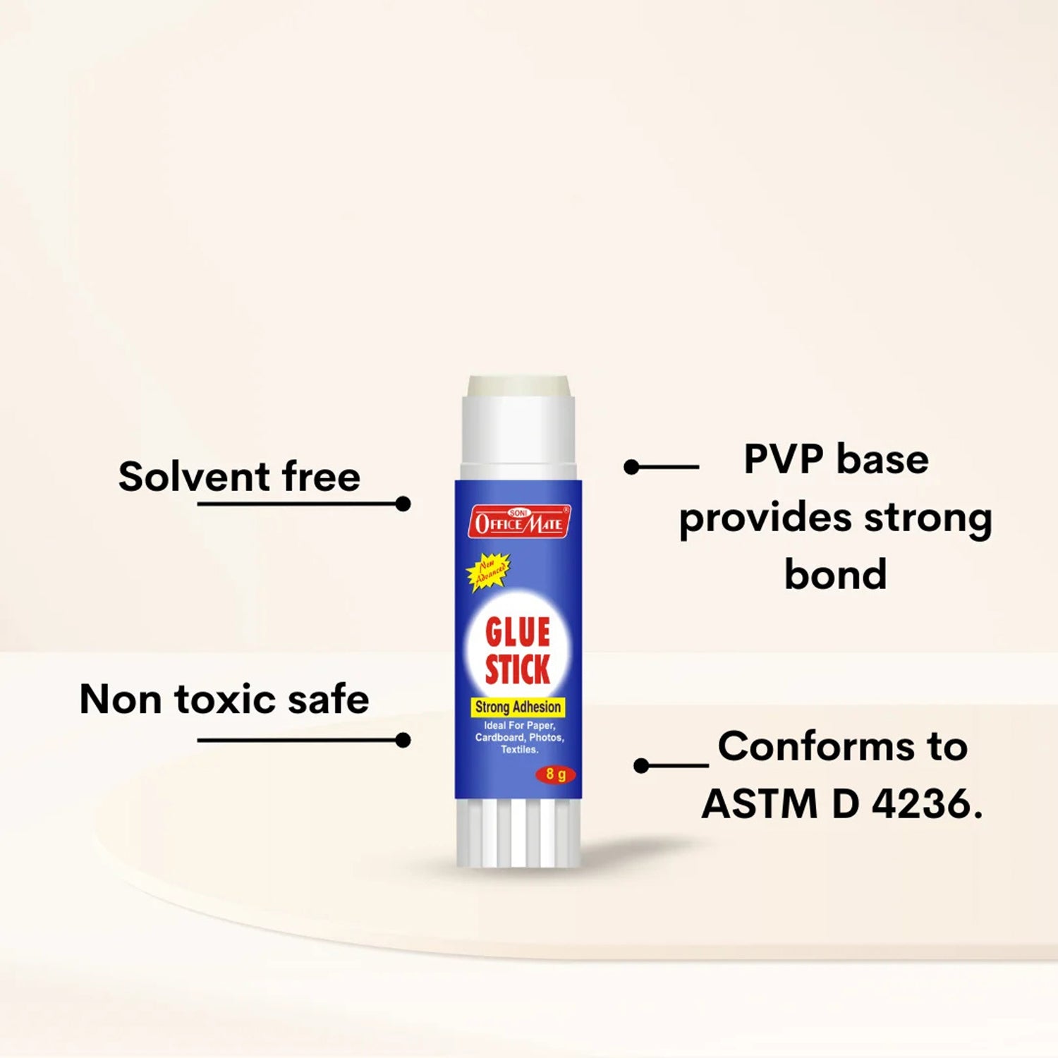 Officemate Glue Stick – 35g Strong Adhesion Non-Toxic PVP Based