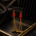 Dangler Earrings – Traditional Style with Vibrant Red Stones
