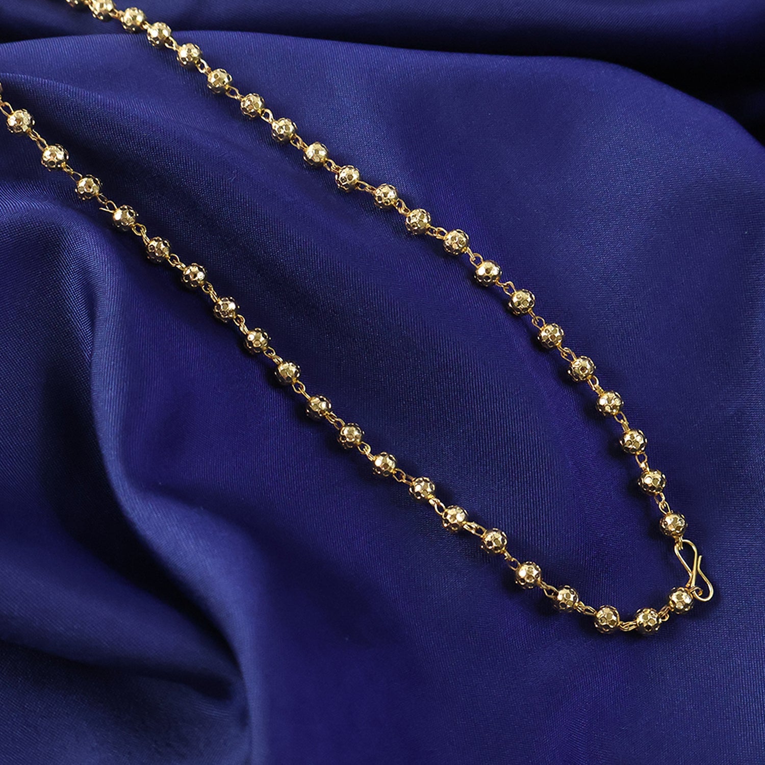 Gold Tone Beaded Necklace Chain – Elegant Classic Design for Women